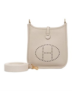 HERMES Сумка кроссбод Evelyne Clemence из кожи коровы мини женская молочно-белая Hermès