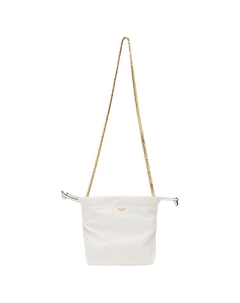 Белая женская сумка через плечо из овчины Moschino