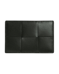 Кожаный картхолдер мужской тёмно-зелёный и агатово-серый Bottega veneta