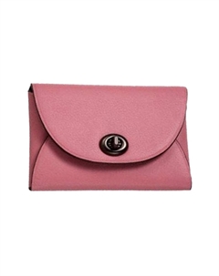 Визитница из телячьей кожи для женщин розовая Coach