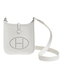 HERMES Кожаная сумка через плечо Evelyne Clemence Bullock мини женская 01 Blanc Pure White Hermès