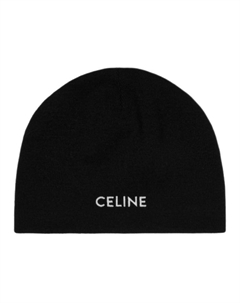 Шерстяная мужская шапка-бини черная, Black Celine