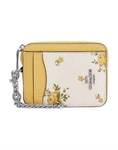 Кожаный картхолдер мини женский разноцветный, Multicolor Coach