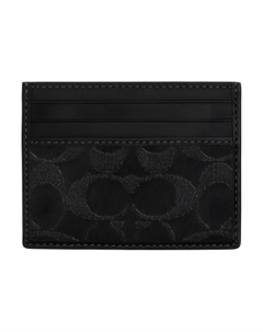 Кожаный картхолдер мини мужской серебристо-черный, Silver & Black Coach