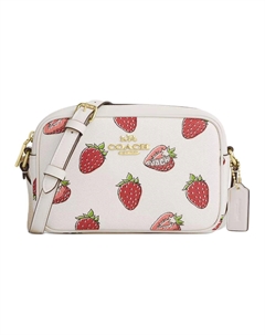 Кожаная фотосумка Джейми мини женская белая наплечная Coach