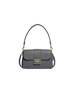 Гранитная женская сумка-кроссбод среднего размера из кожи Грейс Ков с аппликацией из овчины Coach