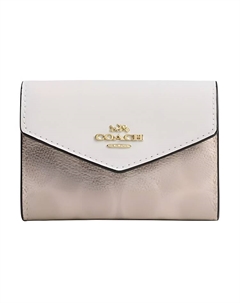 Кожаный картхолдер мини для женщин мел белый Coach