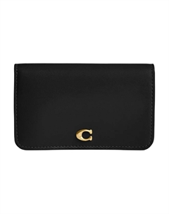 Мини-визитница из телячьей кожи для женщин черная Coach
