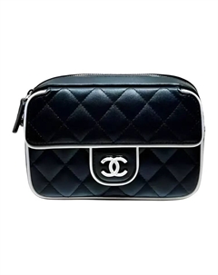Кроссбоди из овчины маленький черный женский Chanel