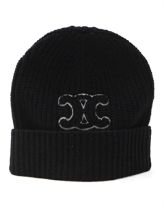 Шерстяная мужская шапка-бини черная, Black Celine
