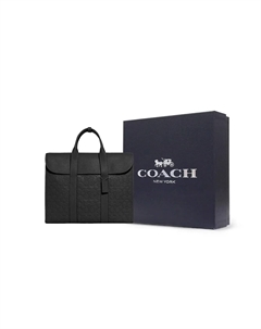 Кожаная сумка Готэм через плече портфель Тубэс мужская черная Coach