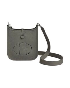 HERMES Кожаная мини-сумка через плечо Эвелин Клеманс Айвори женская кучево-дождевая серая Hermès