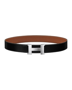 HERMES Мужской кожаный ремень из коровьей кожи шириной 3,8 см, Black/Brown Box Hermès