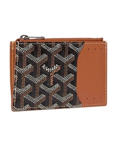 Кожаный картхолдер унисекс коричневый и черный Goyard