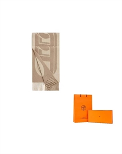 HERMES Вязаный шарф мужской натурального цвета, Natural Color Hermès