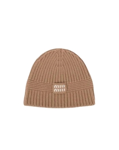 Кашемировая шапка женская коричневая Miu miu