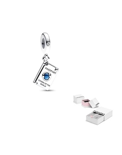 Серебряный кулон с эмалью и фианитом, Silver Pandora