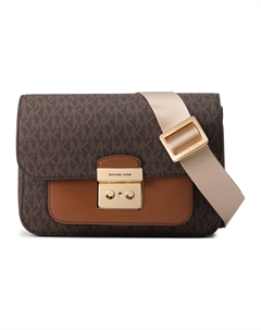 Искусственная кожа Сумка для фотоаппарата Сумка через плечо Средний размер Женская Темно-коричневая Michael kors