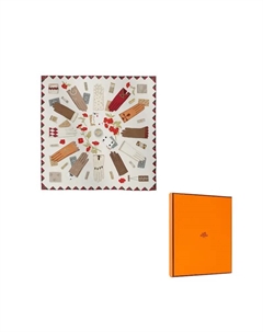 HERMES Шёлковый шарф женский серо-белый, Gray White Hermès