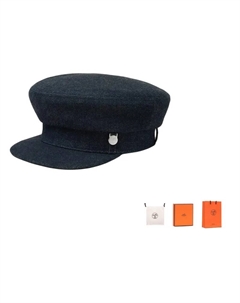 HERMES Хлопковый берет женский синий, Blue Hermès