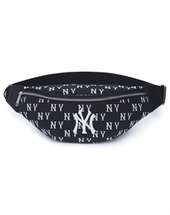 Полиэстеровая сумка-комбо через плечо на поясную молния застежка унисекс черный Mlb