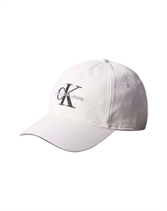 Хлопковая бейсболка унисекс белая, White Calvin klein