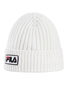 Белая унисекс шапка из овечьей шерсти, White Fila