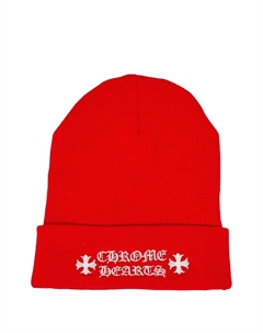 Вязаная шапка с вышитым логотипом, красный Chrome hearts