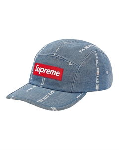 Джинсовая кепка с жаккардовой полосой и логотипом, Denim Blue Supreme