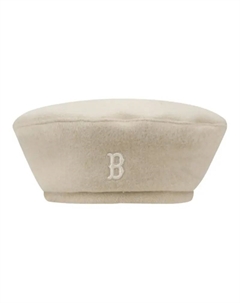 Хлопковая беретка с вышивкой, Beige Mlb