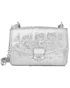 Сумка через плечо из искусственной кожи Soho серебристого цвета Michael kors