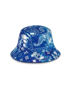 Обратимая панама с принтом, Blue Louis vuitton