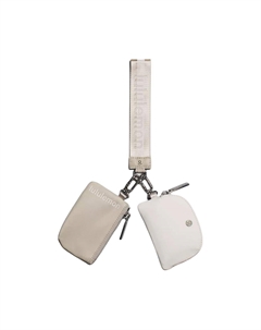 Женский кошелек для монет из переработанного нейлона бежевый и белый, Raw Linen & White & Opal & White Lululemon