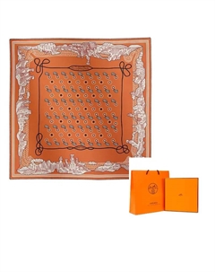 HERMES Шёлковый шёлковый платок, Orange Hermès