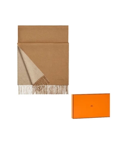HERMES Кашемировый вязаный шарф унисекс, Camel/Beige Hermès
