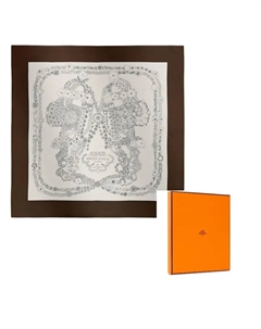 HERMES Шёлковый шёлковый платок женский Ebony/White, Ebony/White Hermès