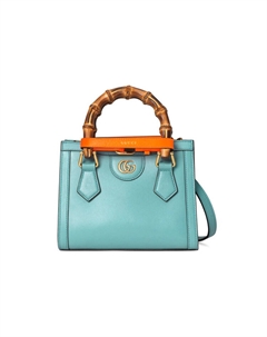 Кожаная сумка Диана Тот Хендбэг Плечевая Сумка Кроссбоди Мини Светло-голубая Gucci