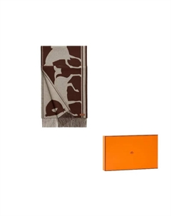 HERMES Кашемировый вязаный шарф женский разноцветный, Red Hermès