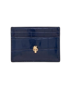 Женский кожаный картхолдер синий Alexander mcqueen