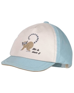 Кепка для мальчика с гибким верхом в виде лемура и застежкой-липучкой, голубой Maximo