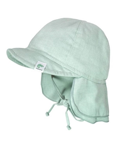 Детская шапочка с подкладкой и защитой шеи, завязывающаяся лента - шапочка, Light Menthe Melange Maximo