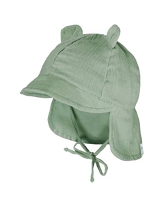 Детская шапочка с ушками и защитой шеи, зеленый Maximo