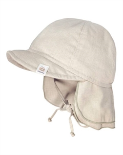 Детская шапочка с подкладкой и защитой шеи, завязывающаяся лента - шапочка, бежевый Maximo