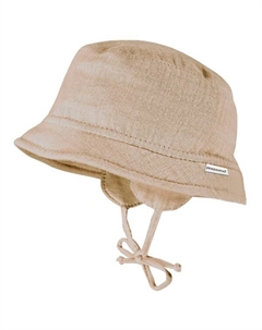 Детская шапочка с муслиновой лентой и ушами, бежевый Maximo