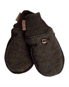 Детские шерстяные варежки-перчатки, коричневый Mikk-line