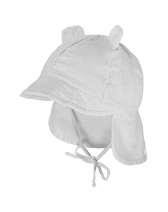 Детская шапочка с ушками и защитой шеи, белый Maximo