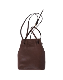 Кожаная мини-сумка ведро Lucky Bag через плечо Miu miu