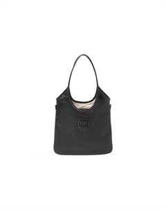 Кожаная сумка-шоппер женская черная Miu miu