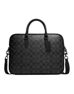 Кожаный портфель, мужская сумка черная Coach