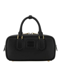 Сумка для боулинга из кожи Arcadie, женская повседневная сумка черная Miu miu